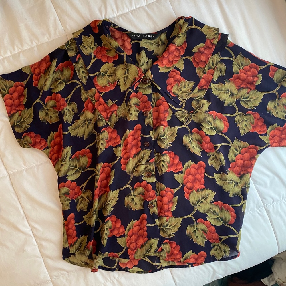 Collared Short Sleeve Blouse